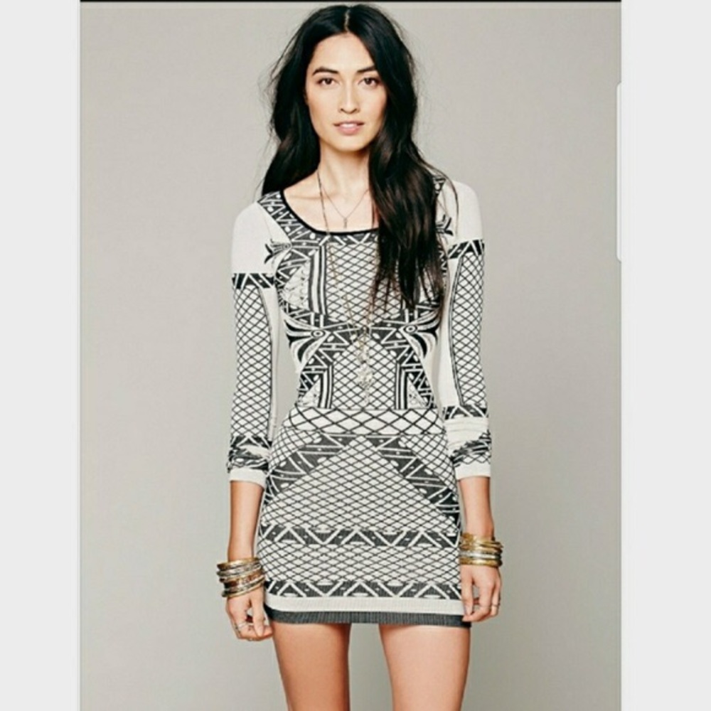 Free People Intimatelt Aztec Bodycon Dress